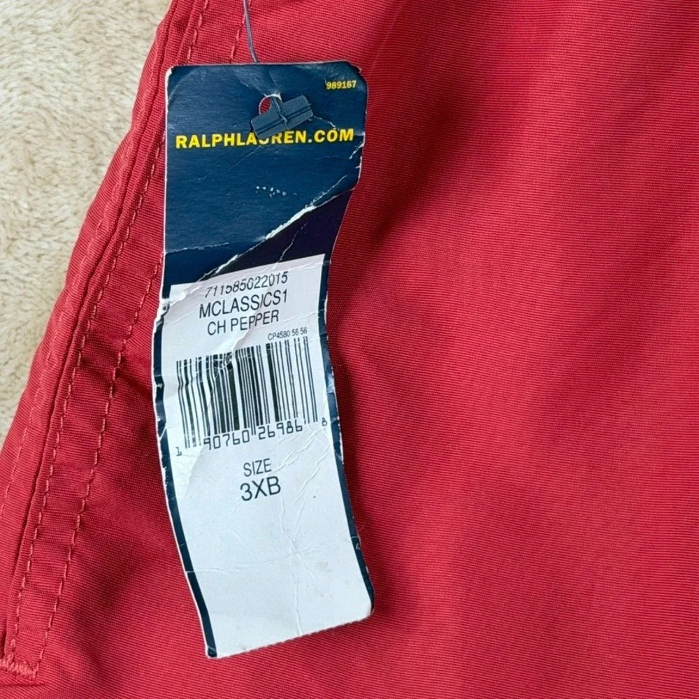 Polo Ralph Lauren NWT Mens 3XB Swim Trunks Red Chili Pepper Mesh Lined Pony Logo